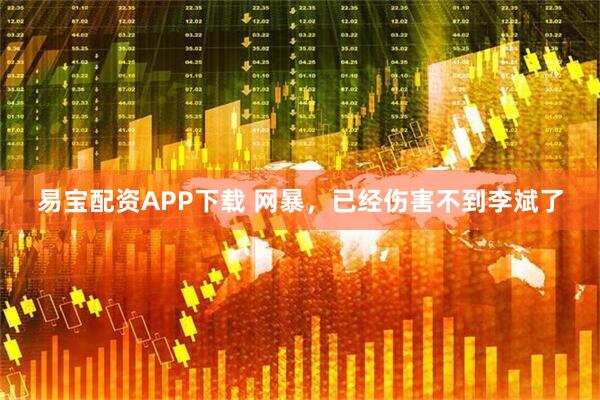 易宝配资APP下载 网暴，已经伤害不到李斌了