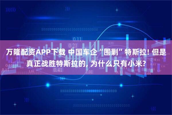 万隆配资APP下载 中国车企“围剿”特斯拉! 但是真正战胜特斯拉的, 为什么只有小米?